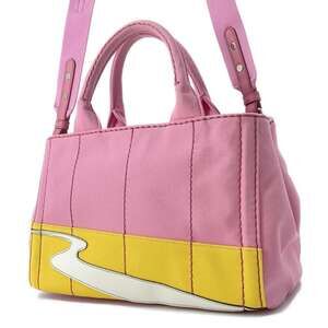 Prada Bag Patchwork Tote Canapa Shoulder Canvas